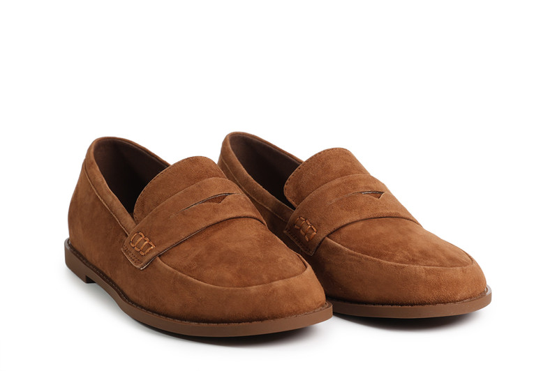 Лофери жіночі руді з натуральної замші (008874)