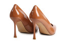 Туфлі жіночі руді з натурального лаку (008875)