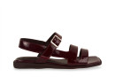 Босоніжки жіночі бордові з натурального лаку (009061)
