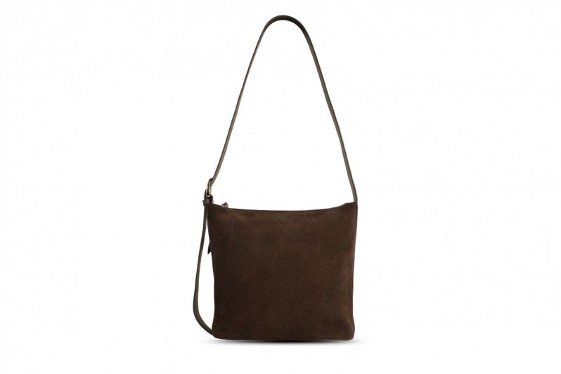 Сумка жіноча коричнева з натуральної замши (008716)