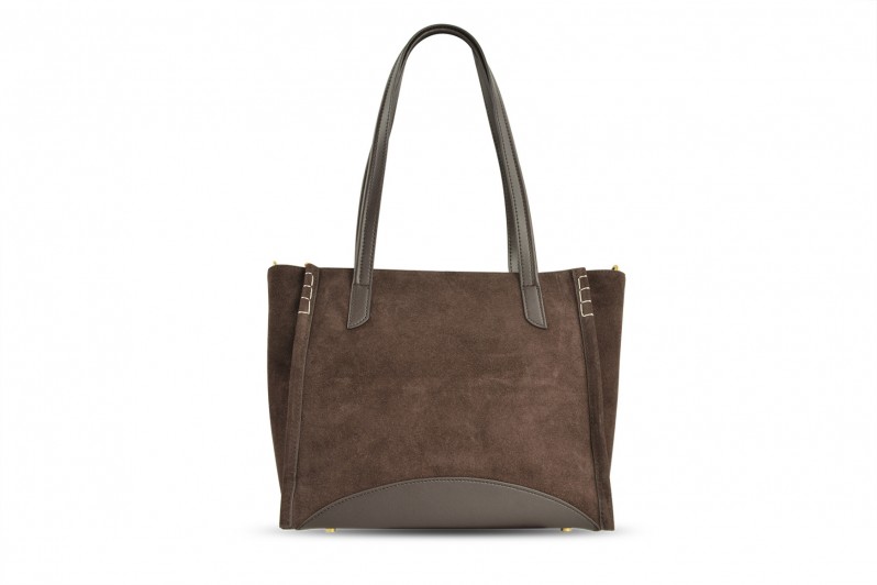 Сумка жіноча коричнева з натуральної замши (008725)