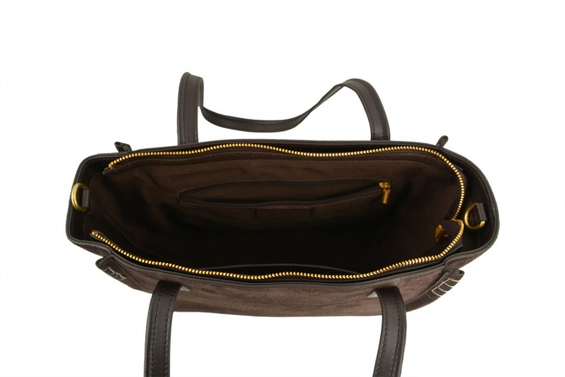 Сумка жіноча коричнева з натуральної замши (008725)