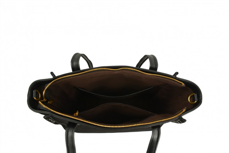 Сумка жіноча чорна з натуральної замши (008727)