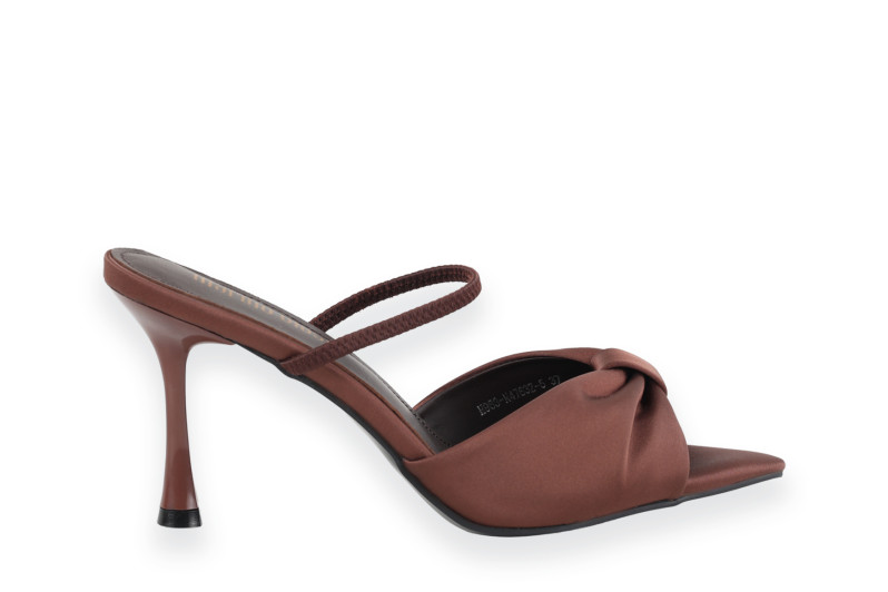 Мюлі коричневі з текстилю (008982)