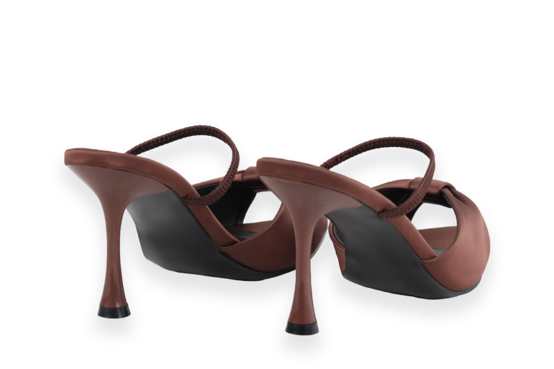 Мюлі коричневі з текстилю (008982)