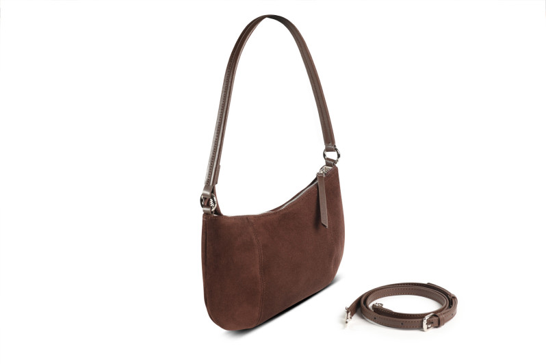 Сумка жіноча коричнева з натуральної замши (008807)