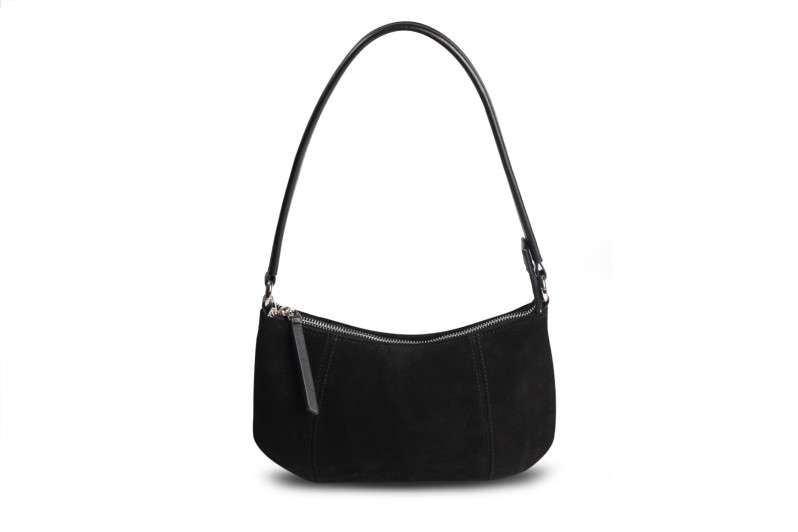 Сумка жіноча чорна з натуральної замши (008808)