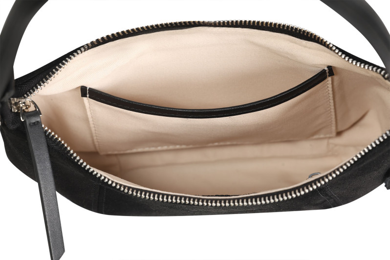 Сумка жіноча чорна з натуральної замши (008808)