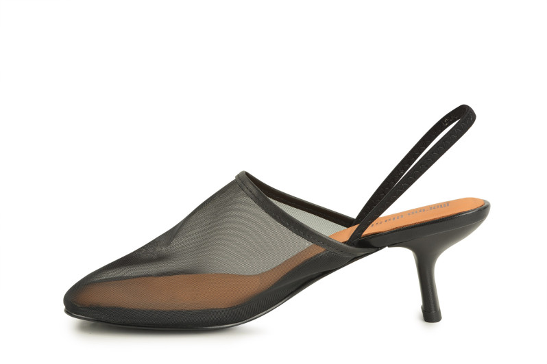 Босоніжки жіночі чорні з текстилю (008850)