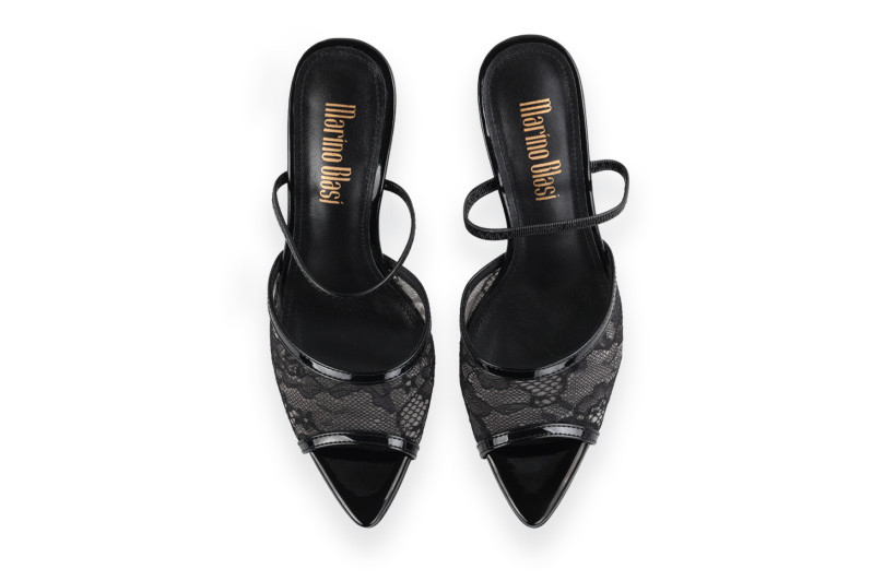 Мюлі чорні з текстилю (008981)